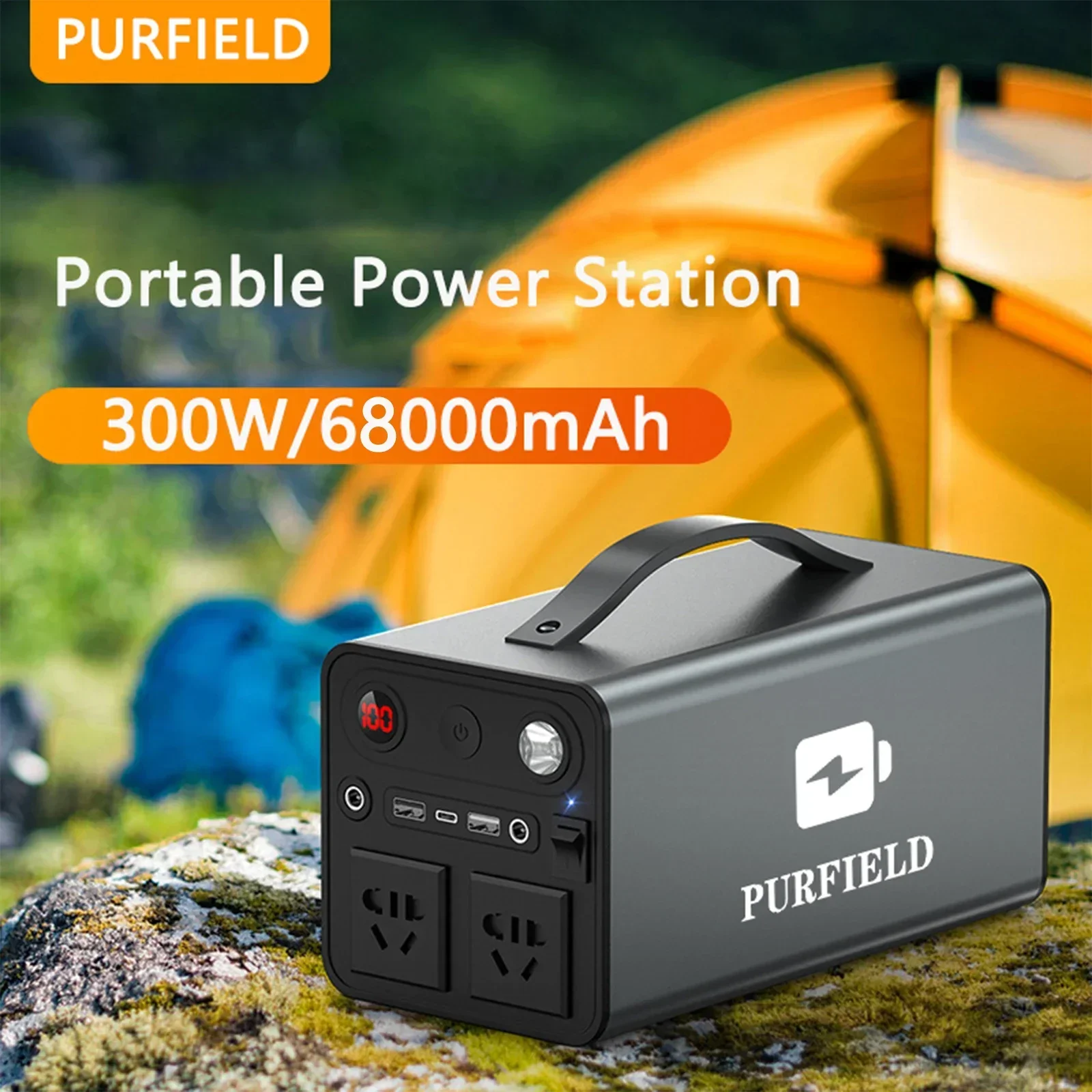 Outdoor Power Kit - PURFIELD Power portabel 68000mAh 300W, baterai