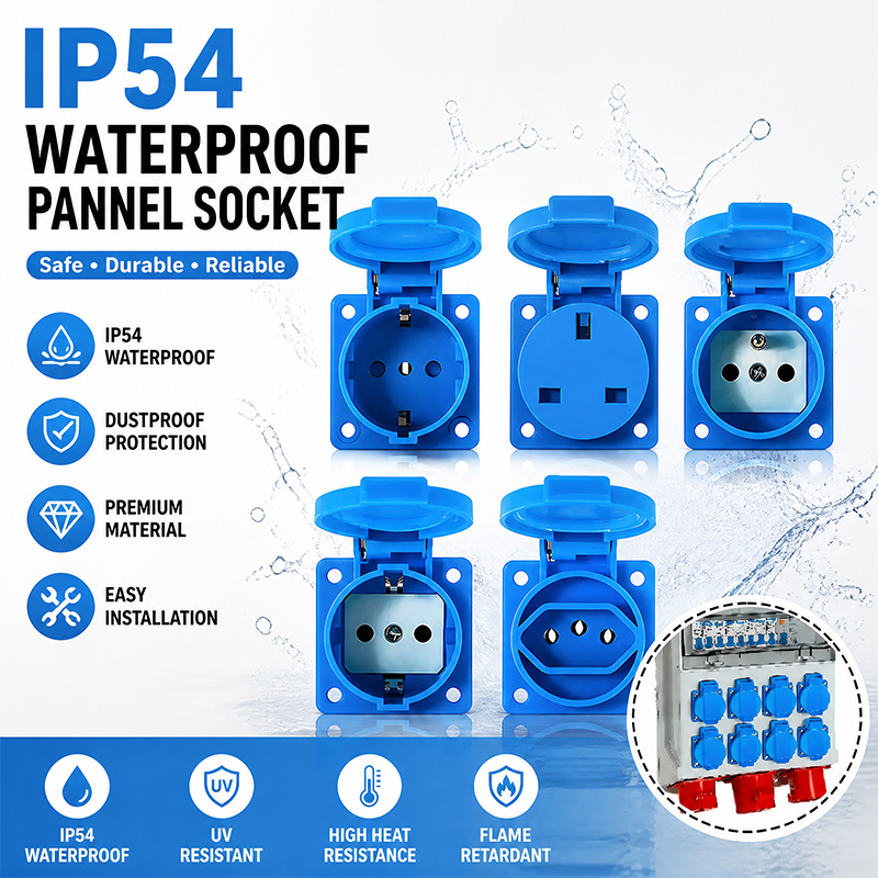 Outdoor Power Outlet Waterproof - Stopkontak Panel Industri Tahan Air IP54