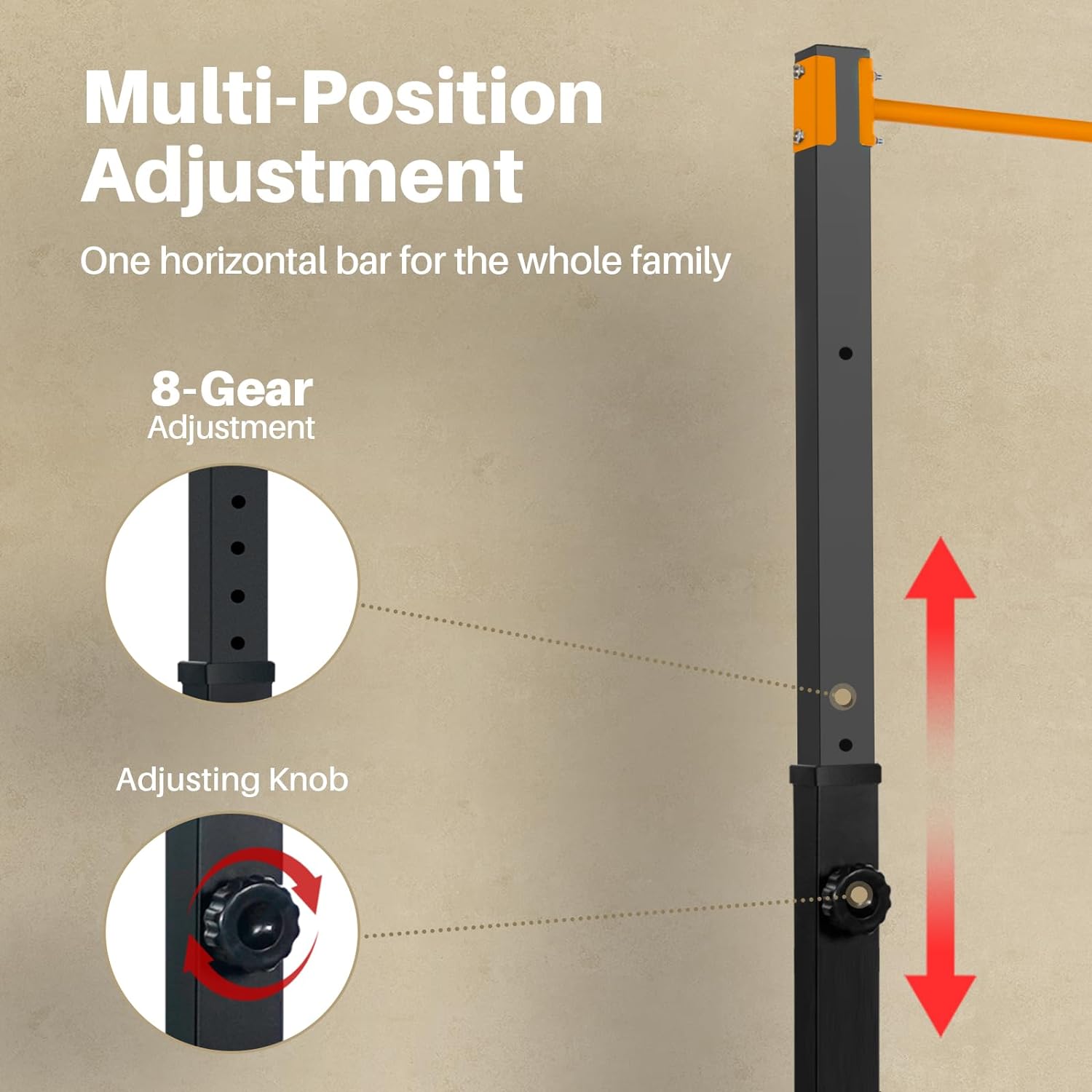 Outdoor Power Tower Pull Up Bar - Stasiun Latihan Pull-Up Power Tower Baja