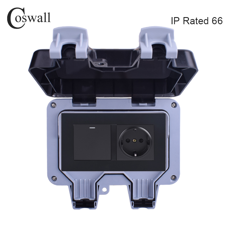 Coswall Soket Daya Dinding Lua - Outdoor Power Outlet Waterproof ulasan dan harga