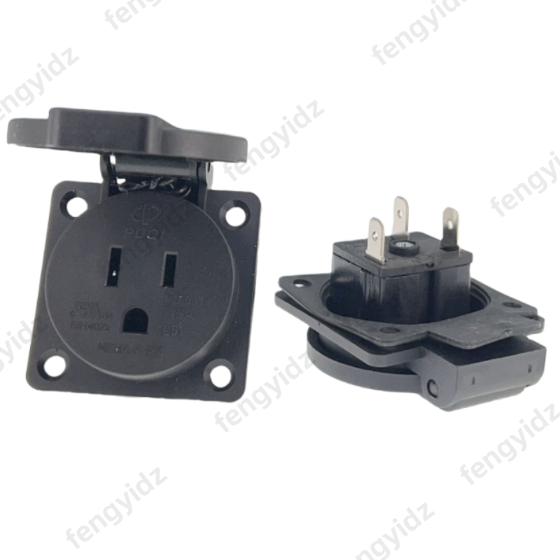 Hitam 125V 15A 20A IP44 CE Ame - Outdoor Power Outlet Waterproof ulasan dan harga