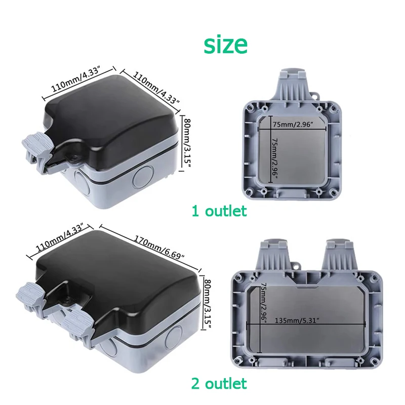 EU KR Soket Tahan Air Dinding  - Outdoor Power Outlet Waterproof ulasan dan harga